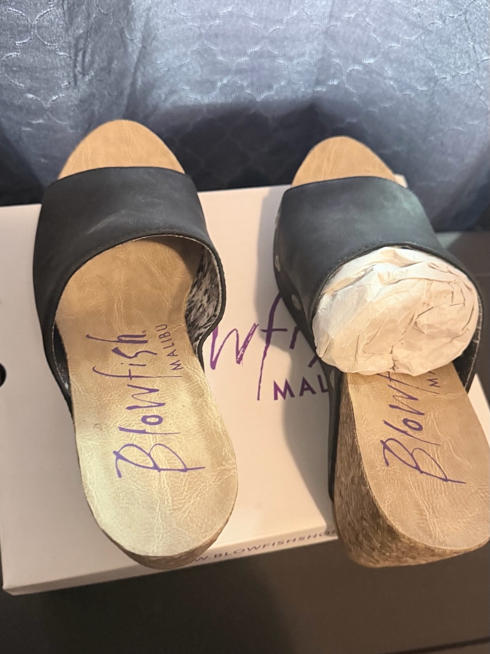 Blowfish Black Open-Toe Slide Clogs